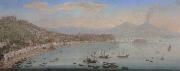 Tommaso Ruiz Naples,a view of the bay seen from posillipo with the omlo grande in the centre and mount vesuvius beyond china oil painting reproduction